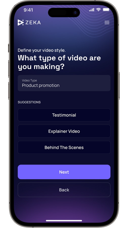 1) Choose Your Goal - Pick what you want to achieve attention, engagement, or sales — and select your platform (TikTok, Reels, Shorts, LinkedIn)